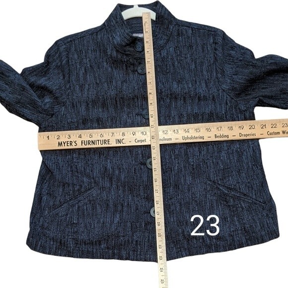 J. Jill Cotton blend blazer utility lagonlook, minimalist, textured button M - Picture 4 of 8